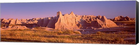 Framed Rock formations in a desert, Badlands National Park, South Dakota, USA Print