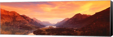 Framed Sunset Over Waterton Lakes National Park, Alberta, Canada Print