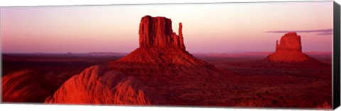 Framed East Mitten and West Mitten buttes at sunset, Monument Valley, Utah Print