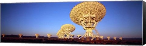 Framed Radio Telescopes in a field, Very Large Array, National Radio Astronomy Observatory, Magdalena, New Mexico, USA Print