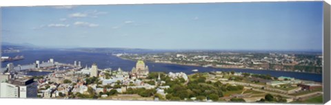 Framed High angle view of a cityscape, Chateau Frontenac Hotel, Quebec City, Quebec, Canada 2010 Print