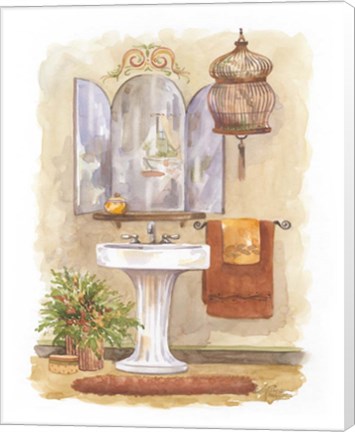 Framed Watercolor Bath in Spice I Print