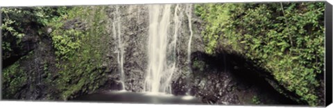 Framed Water falling from a rock, Hawaii, USA Print