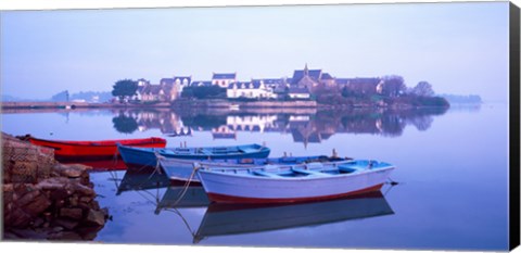 Framed Misty sunrise over Etel River, Saint-Cado, Morbihan, Brittany, France Print