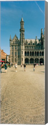 Framed Tourists at a market, Bruges, West Flanders, Flemish Region, Belgium Print