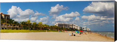 Framed Tourists on the beach, Lauderdale, Florida Print