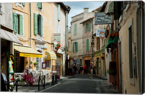 Framed Buildings along a street, Rue Porte de Laure, Arles, Bouches-Du-Rhone, Provence-Alpes-Cote d&#39;Azur, France Print