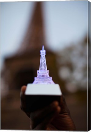 Framed Close-up of a souvenir miniature Eiffel Tower lamp, Paris, Ile-de-France, France Print