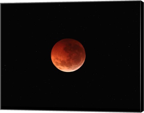 Framed totality phase of a lunar eclipse during the 2010 solstice Print