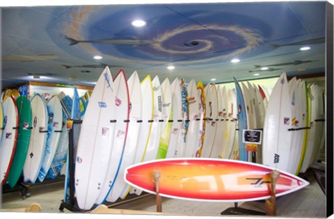 Framed Surf shop, Jeffrey&#39;s Bay, South Africa Print