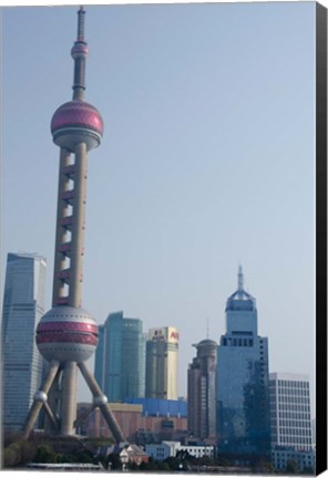 Framed View of the modern Pudong area, Shanghai, China Print