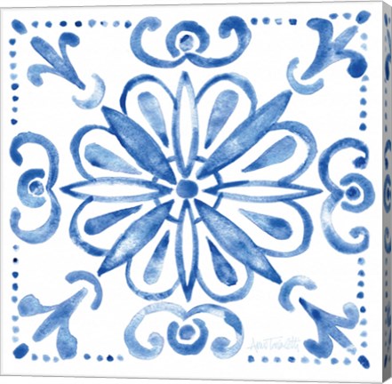 Framed Tile Stencil IV Blue Print