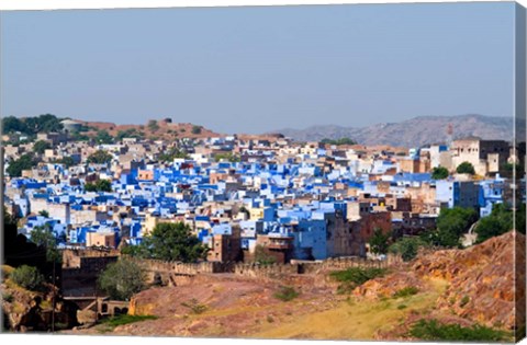 Framed Blue City of Jodhpur from Fort Mehrangarh, Rajasthan, India Print