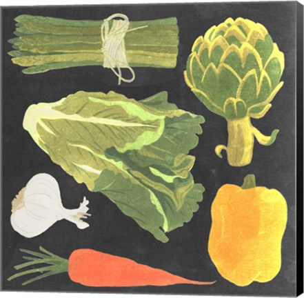 Framed Blackboard Veggies IV Print