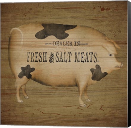 Framed Pig Sign Print