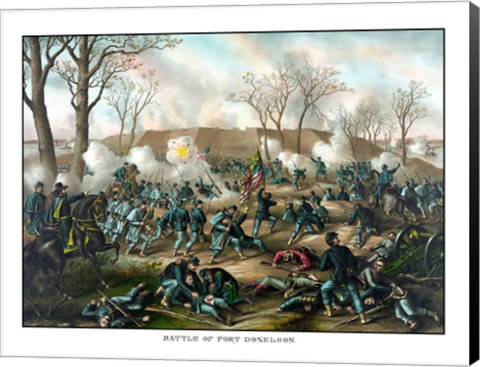 Framed Civil War Print of The Battle of Fort Donelson Print