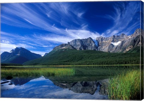 Framed Cirrus Clouds Over Waterfowl Lake, Banff National Park, Alberta, Canada Print