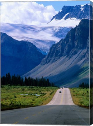 Framed Road into the Mountains of Banff National Park, Alberta, Canada Print