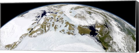 Framed Partial view of Earth showing Northern Canada and Northern Greenland Print