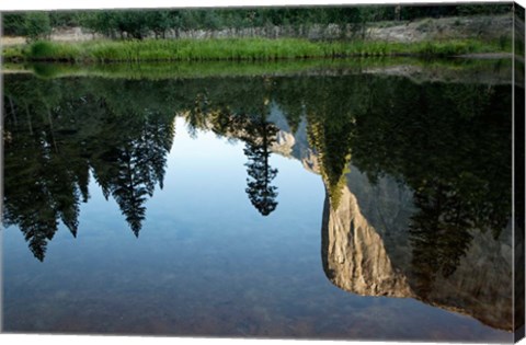 Framed Reflection of El Capitan in Mercede River, Yosemite National Park, California - Horizontal Print