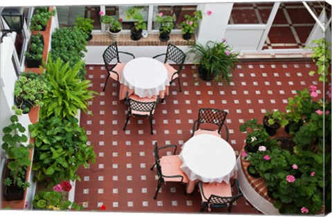 Framed Spain, Andalusia, Arcos De la Fontera Breakfast Room of a Hotel Print