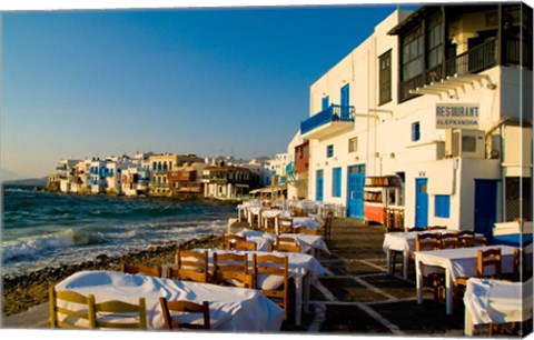 Framed Little Venice, Mykonos, Greece Print