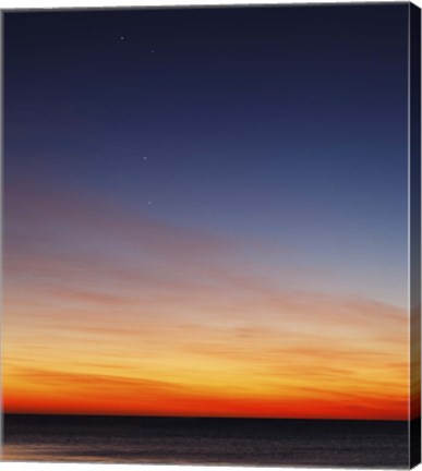 Framed Conjunction of Venus, Mercury, Jupiter and Mars at Dawn Print