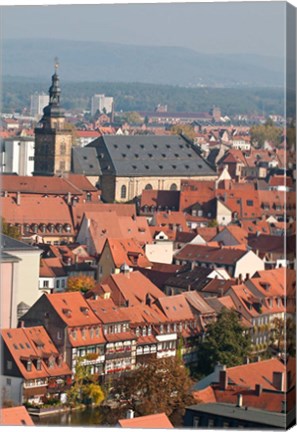 Framed Skyline of Bamberg, Germany Print