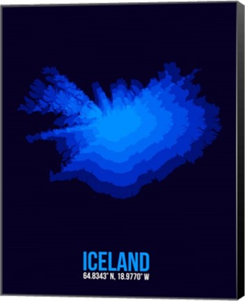 Framed Iceland Radiant Map 3 Print