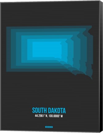 Framed South Dakota Radiant Map 5 Print