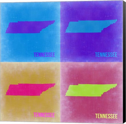 Framed Tennesse Pop Art Map 2 Print