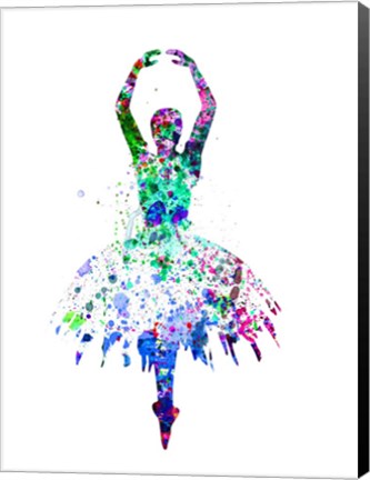 Framed Ballerina Dancing Watercolor 4 Print