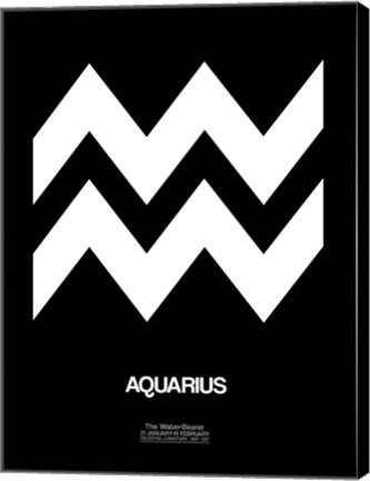 Framed Aquarius Zodiac Sign White Print