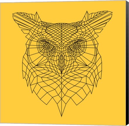 Framed Yellow Owl Mesh Print