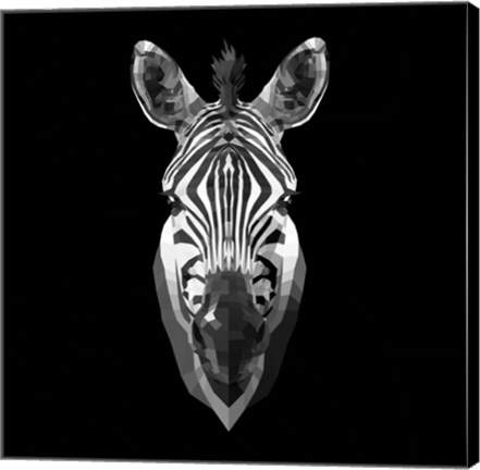 Framed Black Zebra Head Print