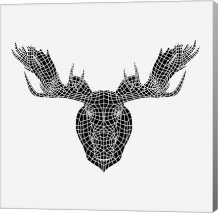 Framed Moose Head Mesh Print