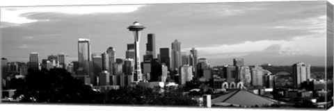 Framed City viewed from Queen Anne Hill, Space Needle, Seattle, Washington State Print