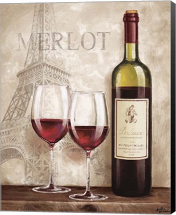 Framed Wine in Paris III Print