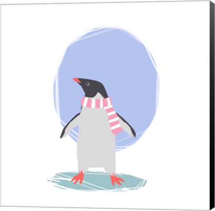 Framed Minimalist Penguin, Girls Part II Print