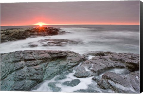 Framed Sunrise near Brenton Point State Park, Newport, Rhode Island Print