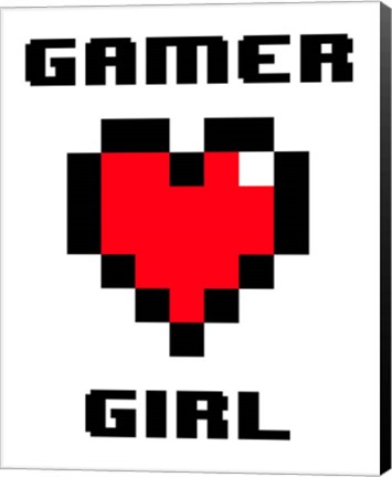 Framed Gamer Girl  - White Print