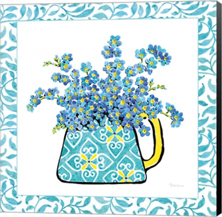 Framed Floral Teacup IV Vine Border Print