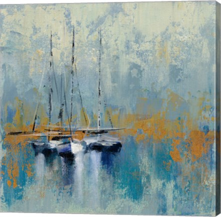 Framed Boats in the Harbor III Print