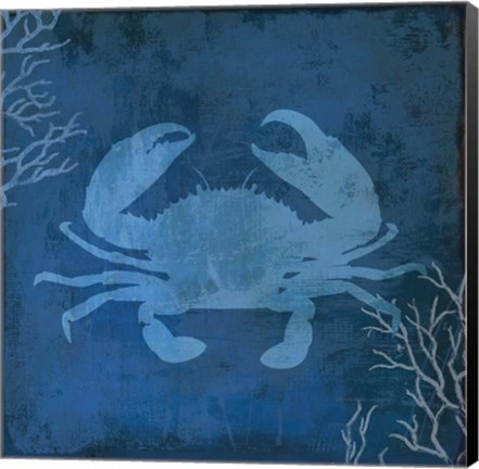 Framed Navy Sea Crab Print