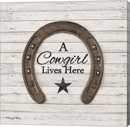 Framed Cowgirl Lives Here Print