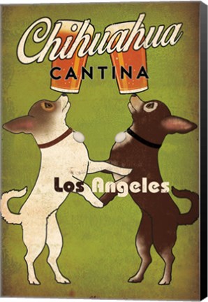 Framed Double Chihuahua Los Angeles Print