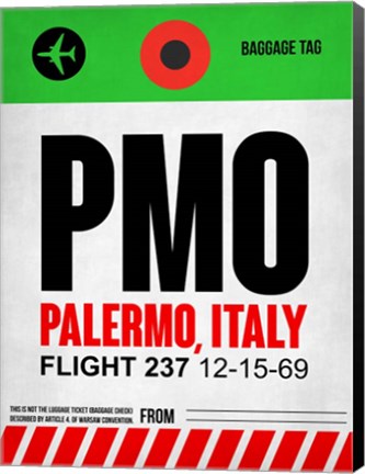 Framed PMO Palermo Luggage Tag I Print