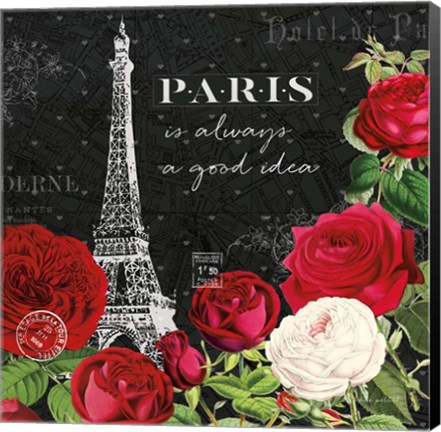 Framed Rouge Paris II Black Print