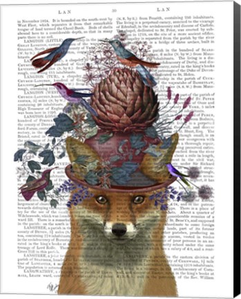 Framed Fox Birdkeeper with Artichoke Print