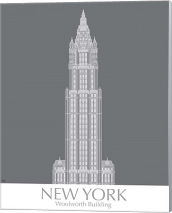 Framed New York Woolworth Building Monochrome Print